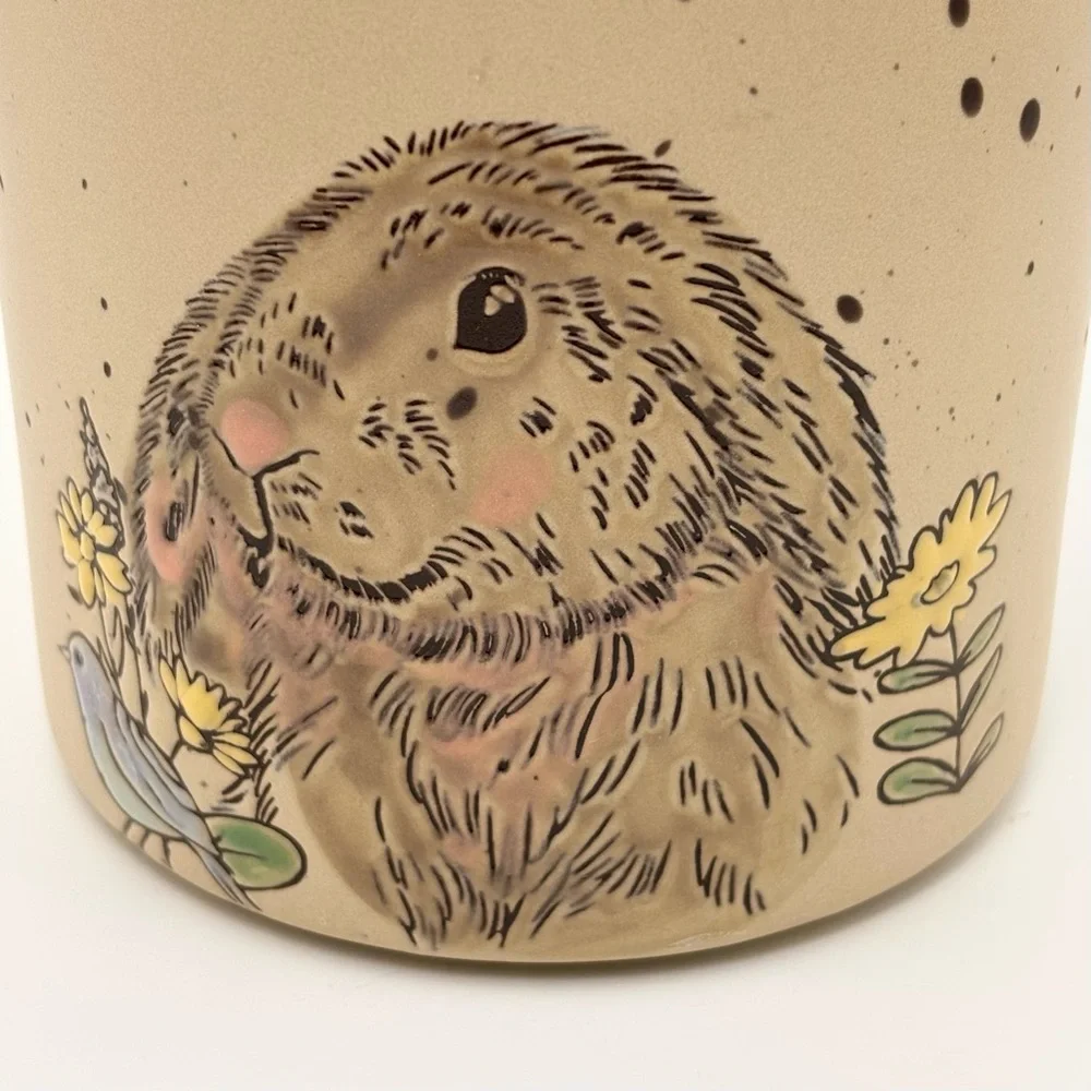 Charming Bunny Storage Jar with Bamboo‎ Lid - Tan